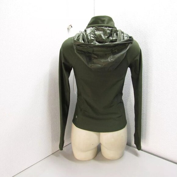 NEW ATHLETA Womens Interval Workout Jacket Hooded Aspen Green Size XS - Picture 4 of 12